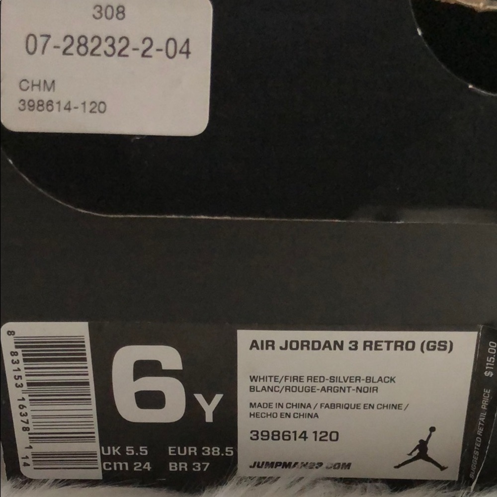 Retro Jordan 3 Fire Red - Picture 4 of 4